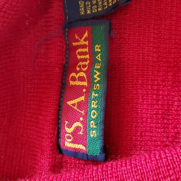 **Jos A Bank Red Wool Button Sweater - Picture 5 of 10